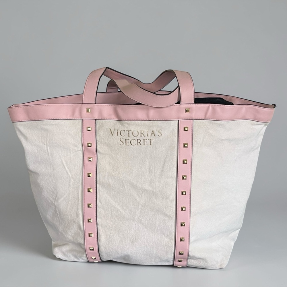 Victoria's Secret Large Canvas Totes with leather trim